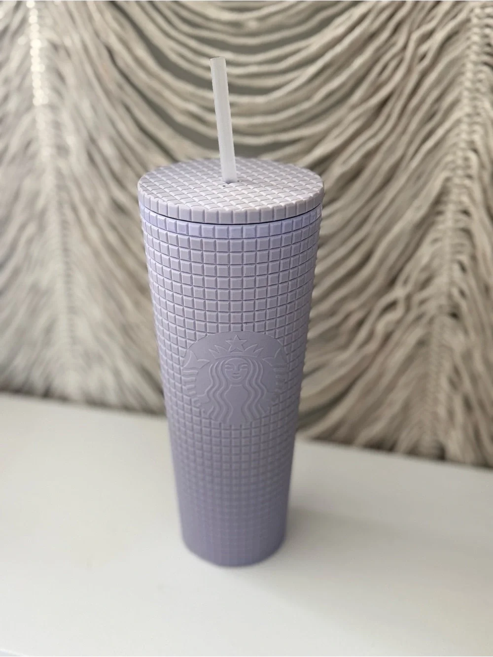 Starbucks Lavender Textured Tall Tumbler with White Straw
